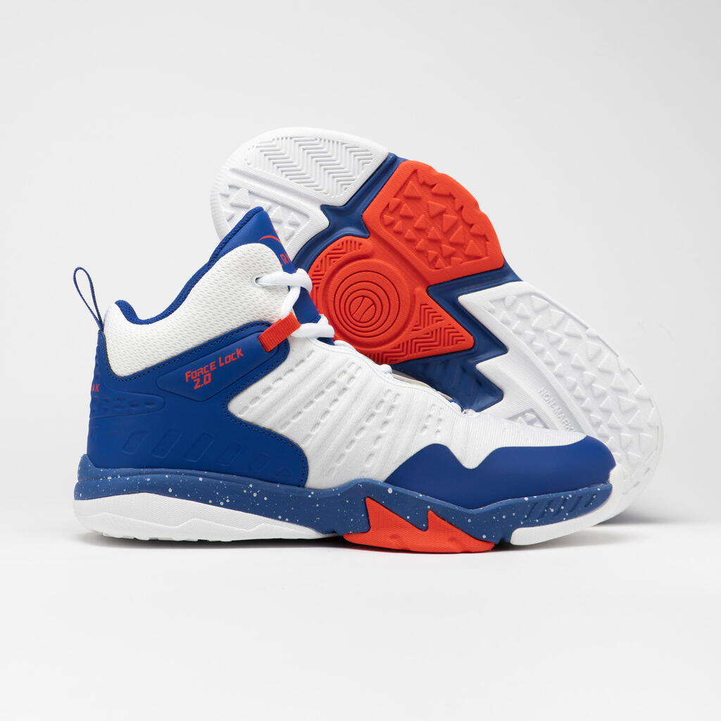 CHAUSSURES DE BASKETBALL ENFANT CONFIRME - SS500H BLANC BLEU ROUGE